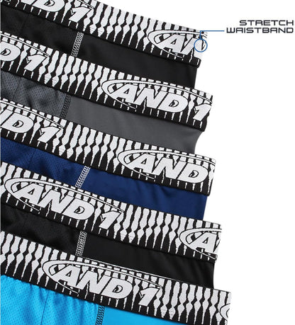 Mens Underwear Boxer Briefs - 5 Pack Performance Stretch Long Leg Boxers for Men with Contour Support Pouch, 9" Inseam