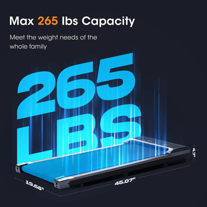 Treadmill 2 in 1Walking Pad for Walking and Jogging 0.6 to 3.8 Speed Range 2.25HP Lightweight under Desk Treadmill for Home Office with Remote Control LED Display
